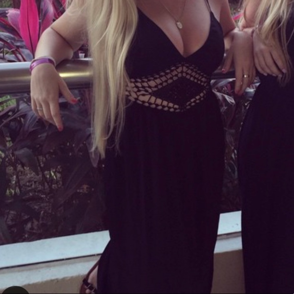 Black cut out maxi dress